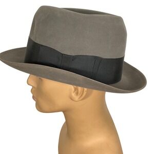 Resistol Byer Rolnick Fedora Hat Men 7 XL Oval Gray Kitten Beaver 35 Conforming